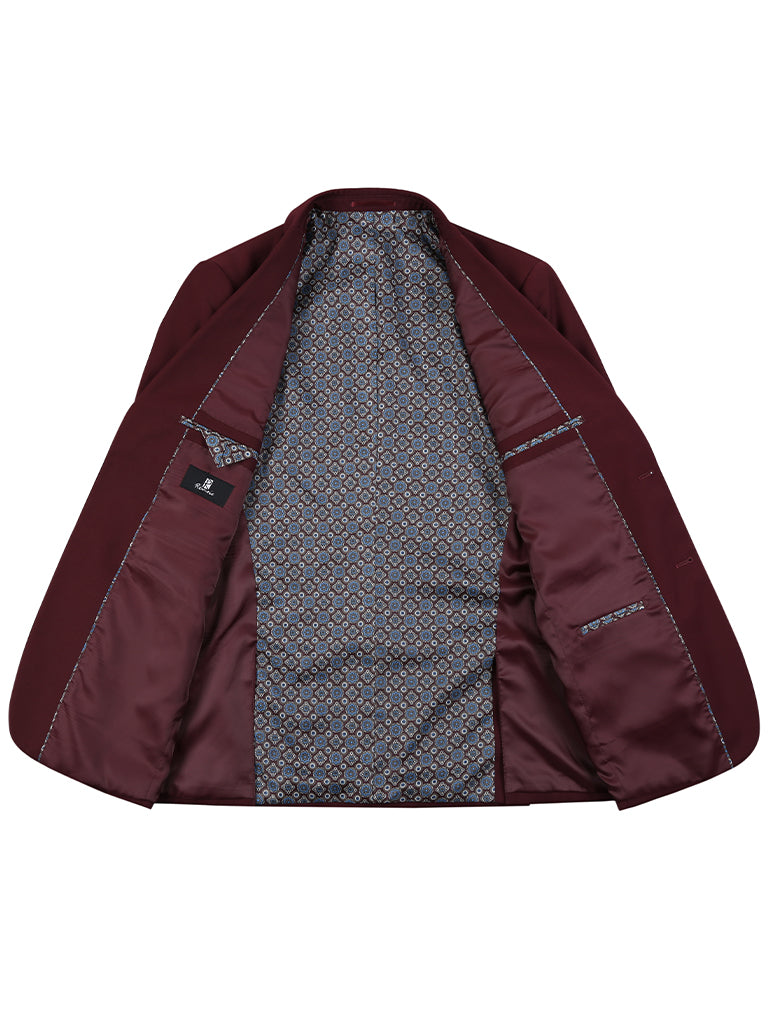 Burgundy Slim Fit Suit