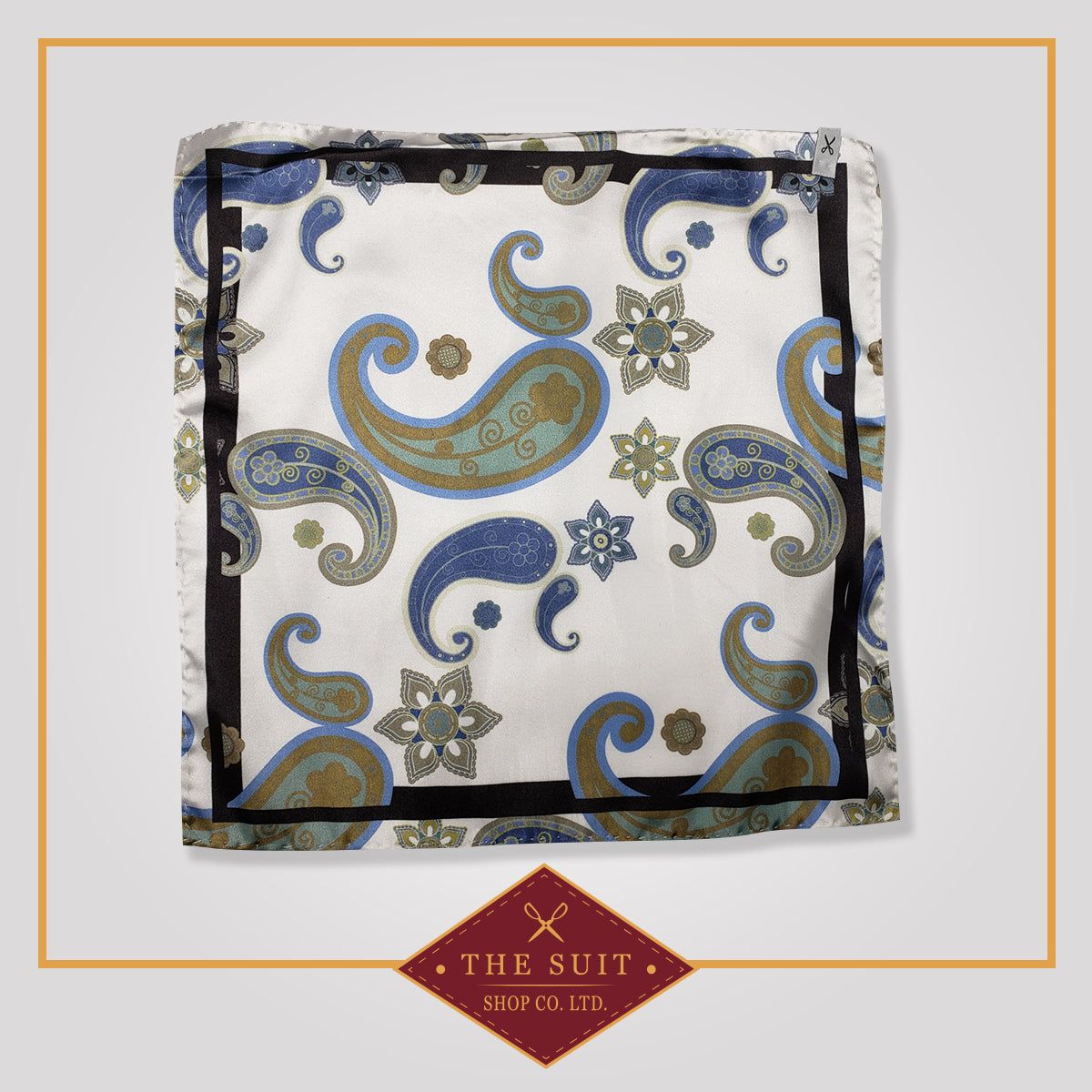 Light Paisley Patterned Pocket Square