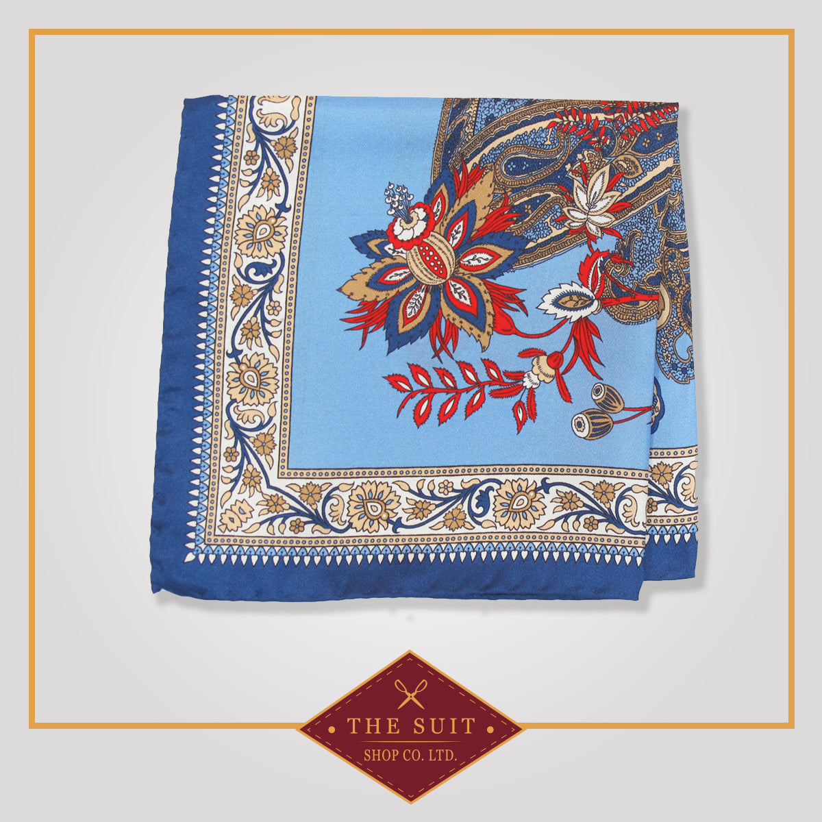 Malibu Patterned Silk Pocket Square