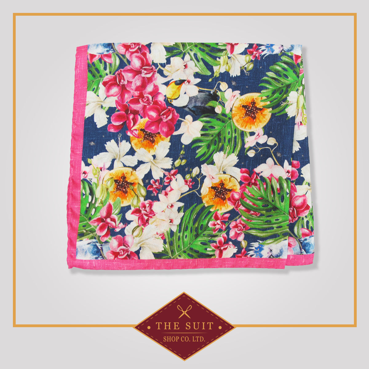 East Bay Patterned Silk Pocket Square