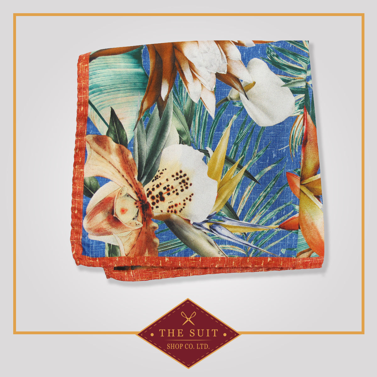 Calypso Patterned Silk Pocket Square