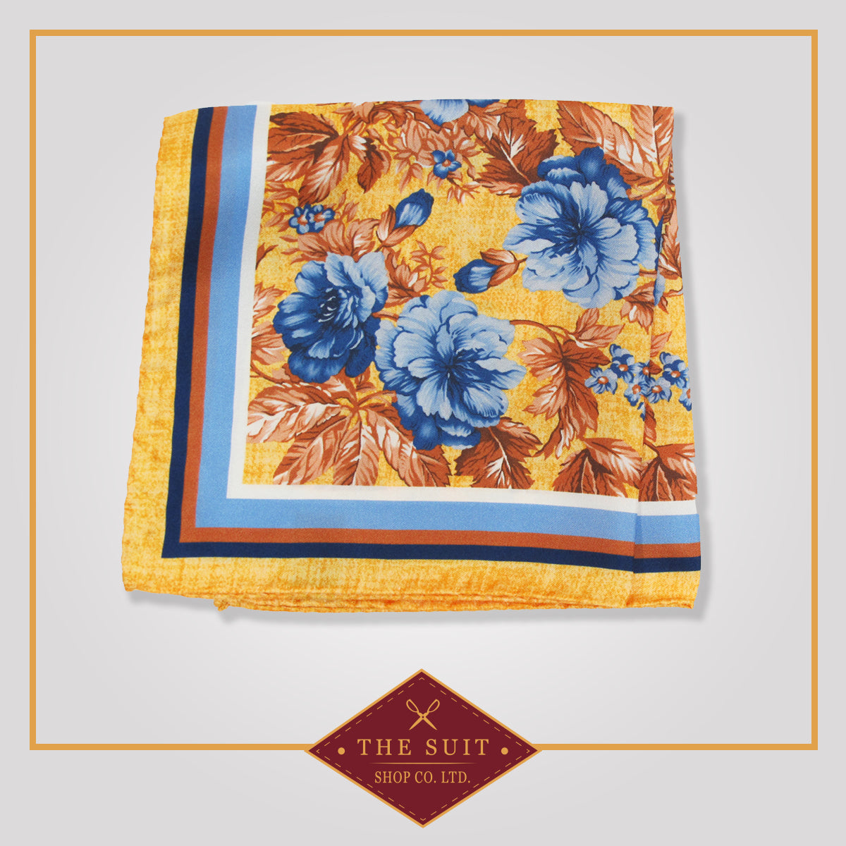 Sea Buckthorn Patterned Silk Pocket Square