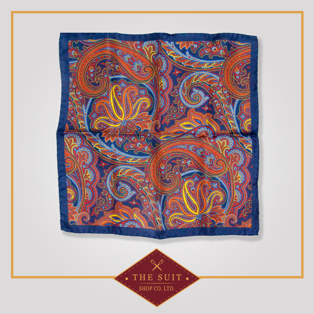 Tia Maria and Deep Cove Paisley Patterned Pocket Square