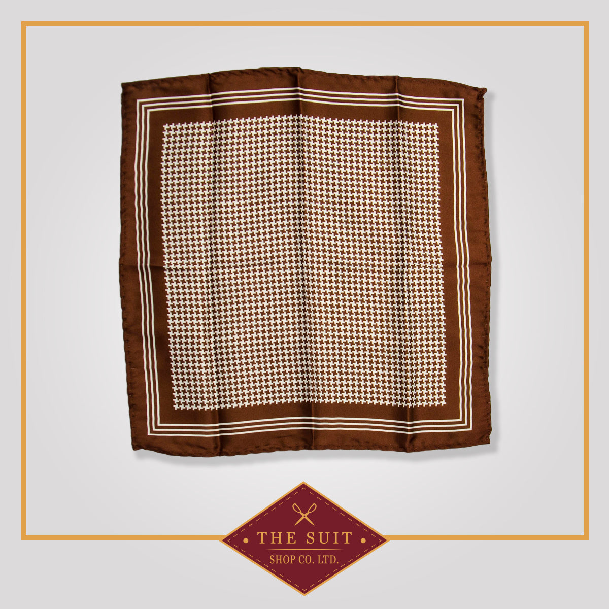Morocco Brown Patterned Pocket Square