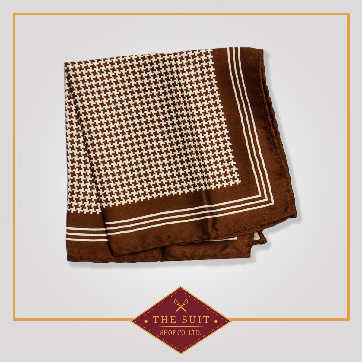 Morocco Brown Patterned Pocket Square