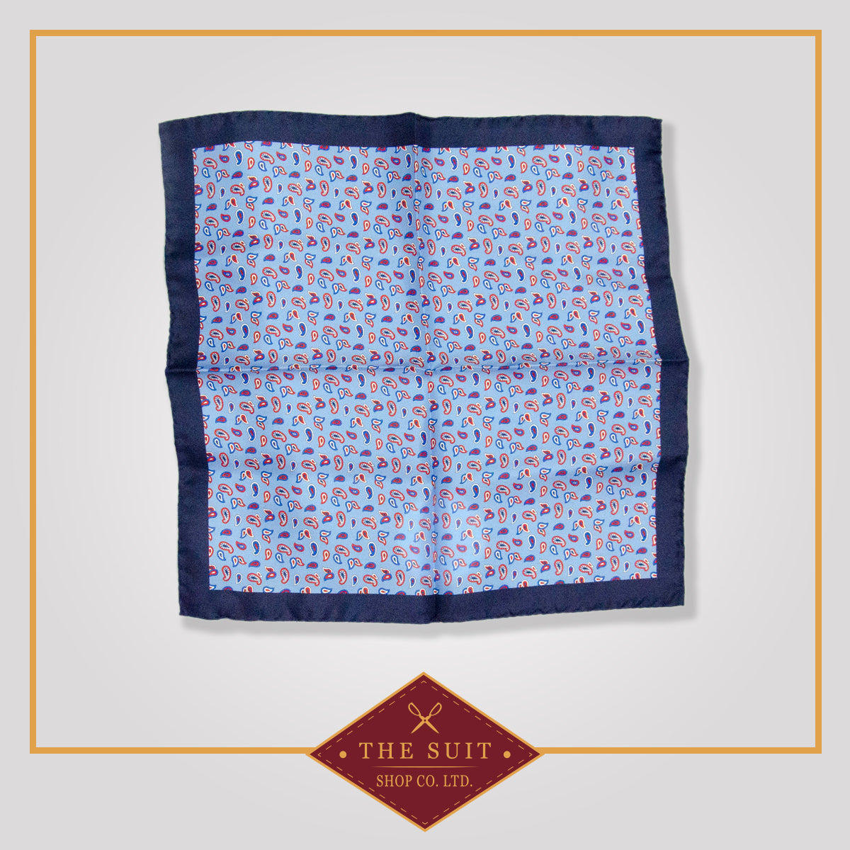 Rhino and Jordy Blue Patterned Pocket Square