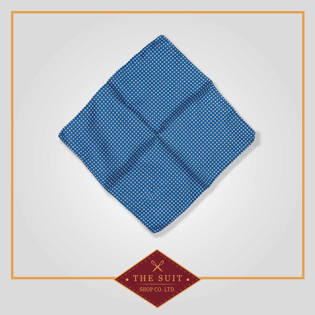 Venice Blue Patterned Pocket Square
