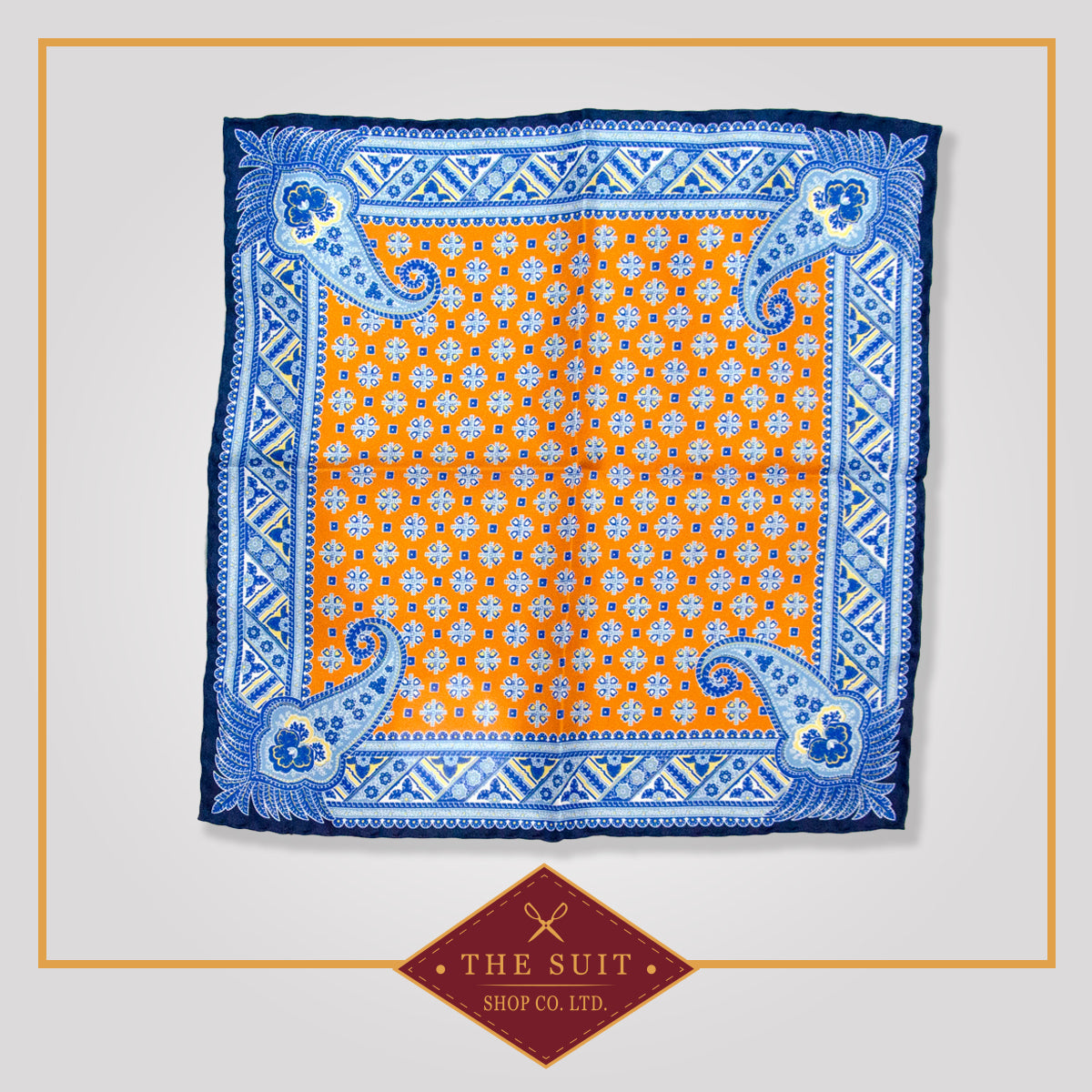 Sunshade and Tropical Blue Patterned Pocket Square