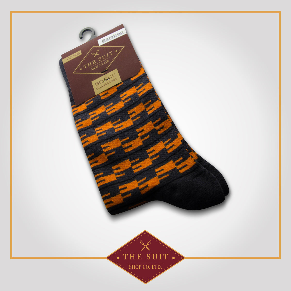 Pumpkin Orange Tile Socks