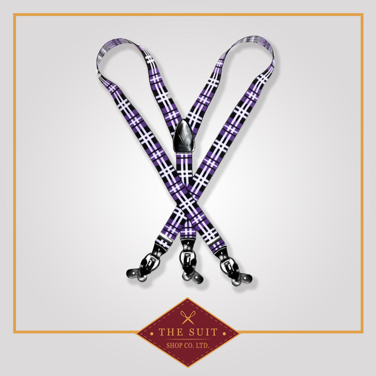 Purple Plaid Suspenders