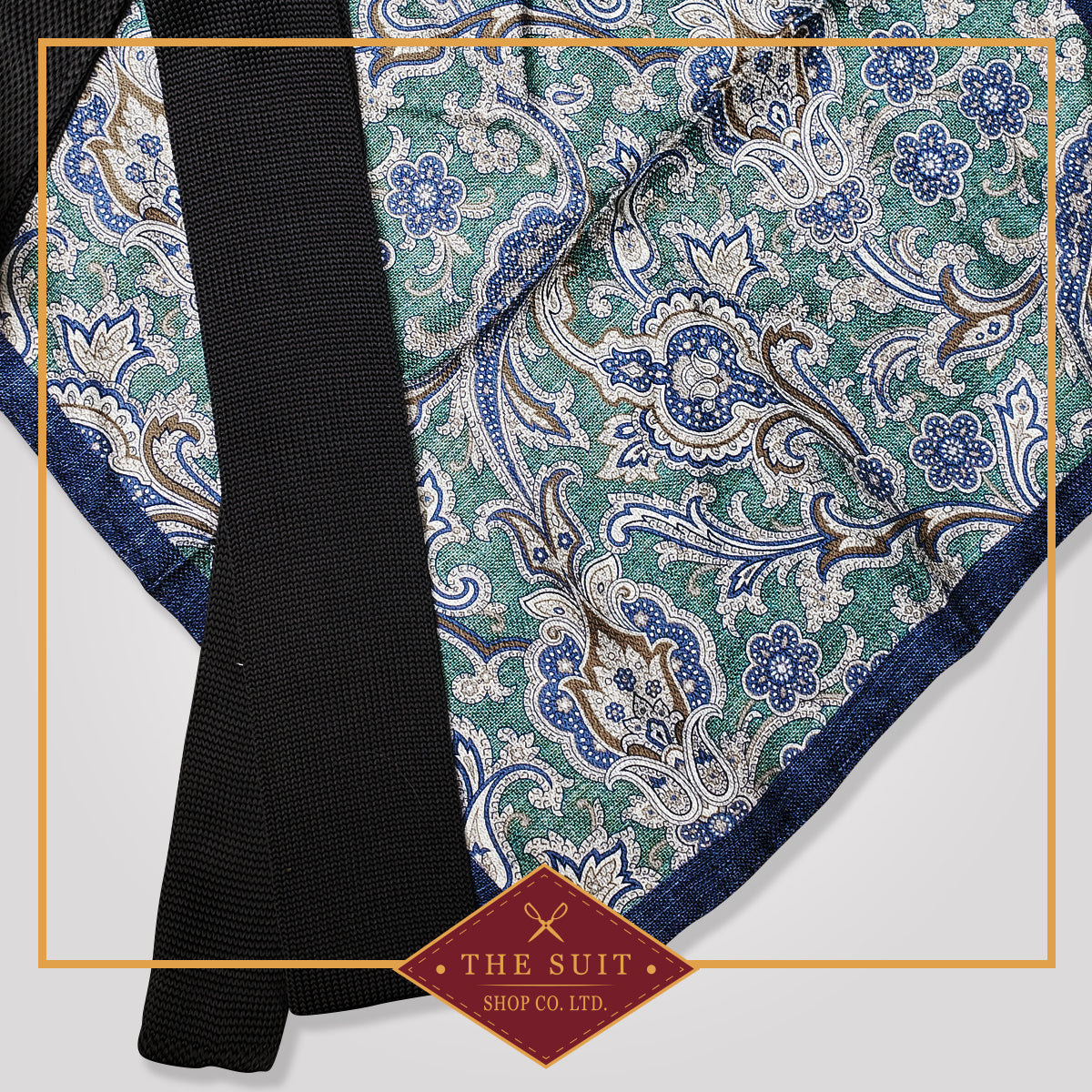 Charade Knit Tie and Cello Patterned Pocket Square