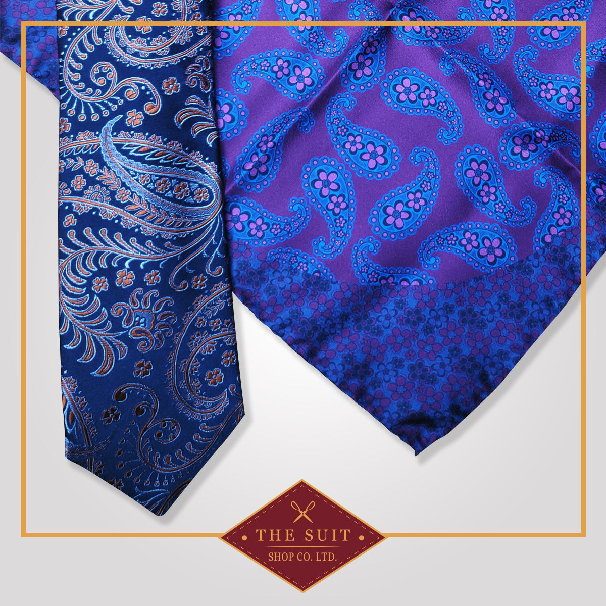 Downriver Patterned Tie and Bay of Many Pocket Square