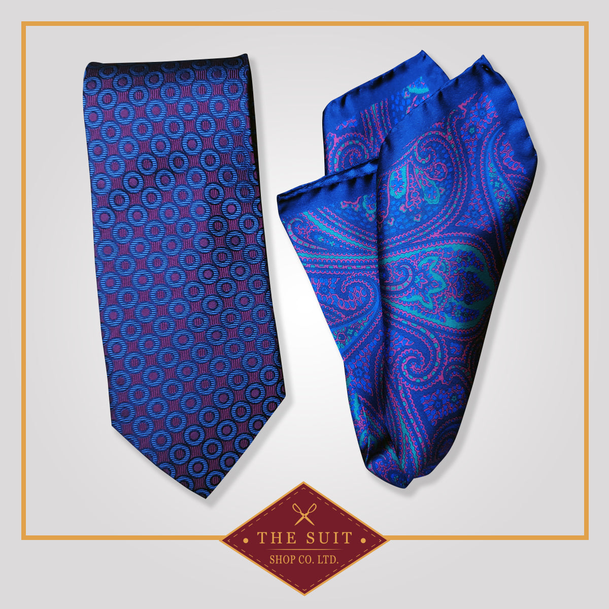 St Tropaz Tie and Governor Bay Patterned Pocket Square