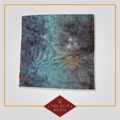 Teal Ocean Patterned Pocket Square