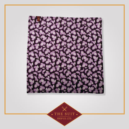 Violet Paisley Patterned Pocket Square