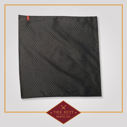 Black Pin Dot Patterned Pocket Square