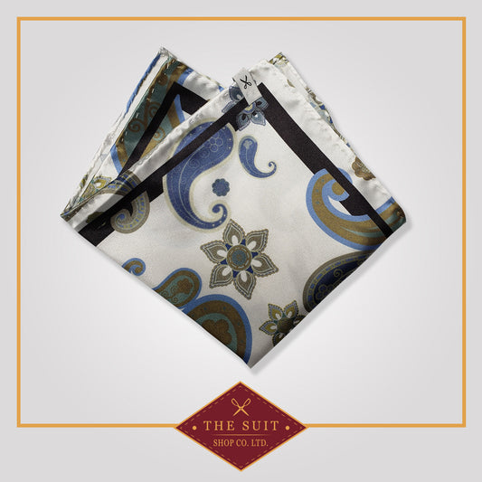 Light Paisley Patterned Pocket Square