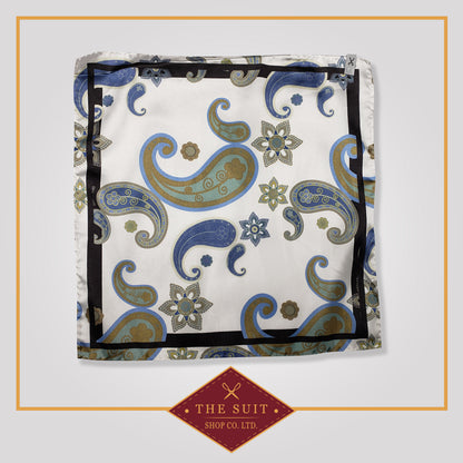 Light Paisley Patterned Pocket Square
