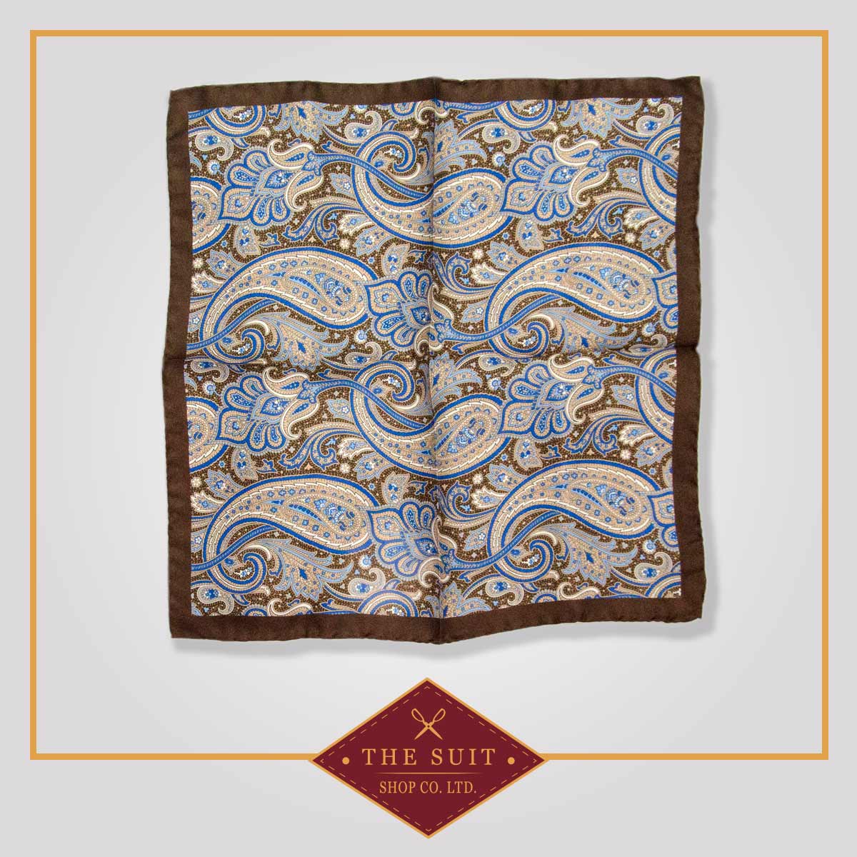 Coral Reef and Millbrook Paisley Patterned Pocket Square