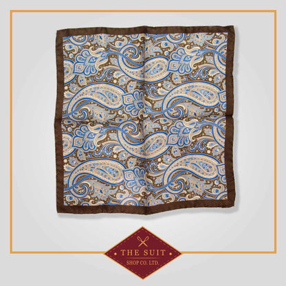 Coral Reef and Millbrook Paisley Patterned Pocket Square