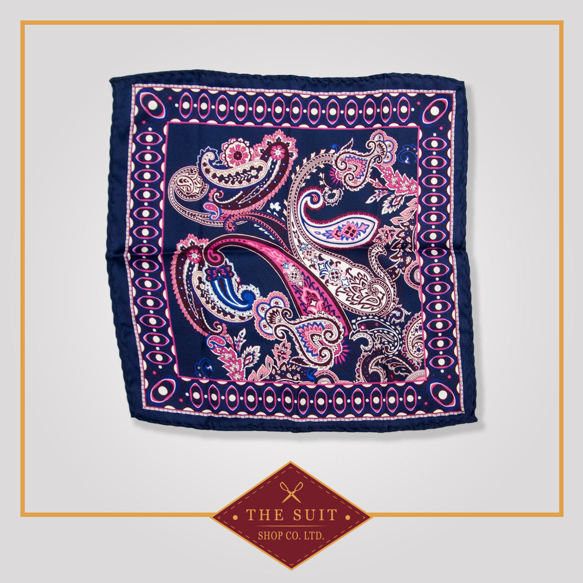 Tangaroa and Hibiscus Paisley Patterned Pocket Square