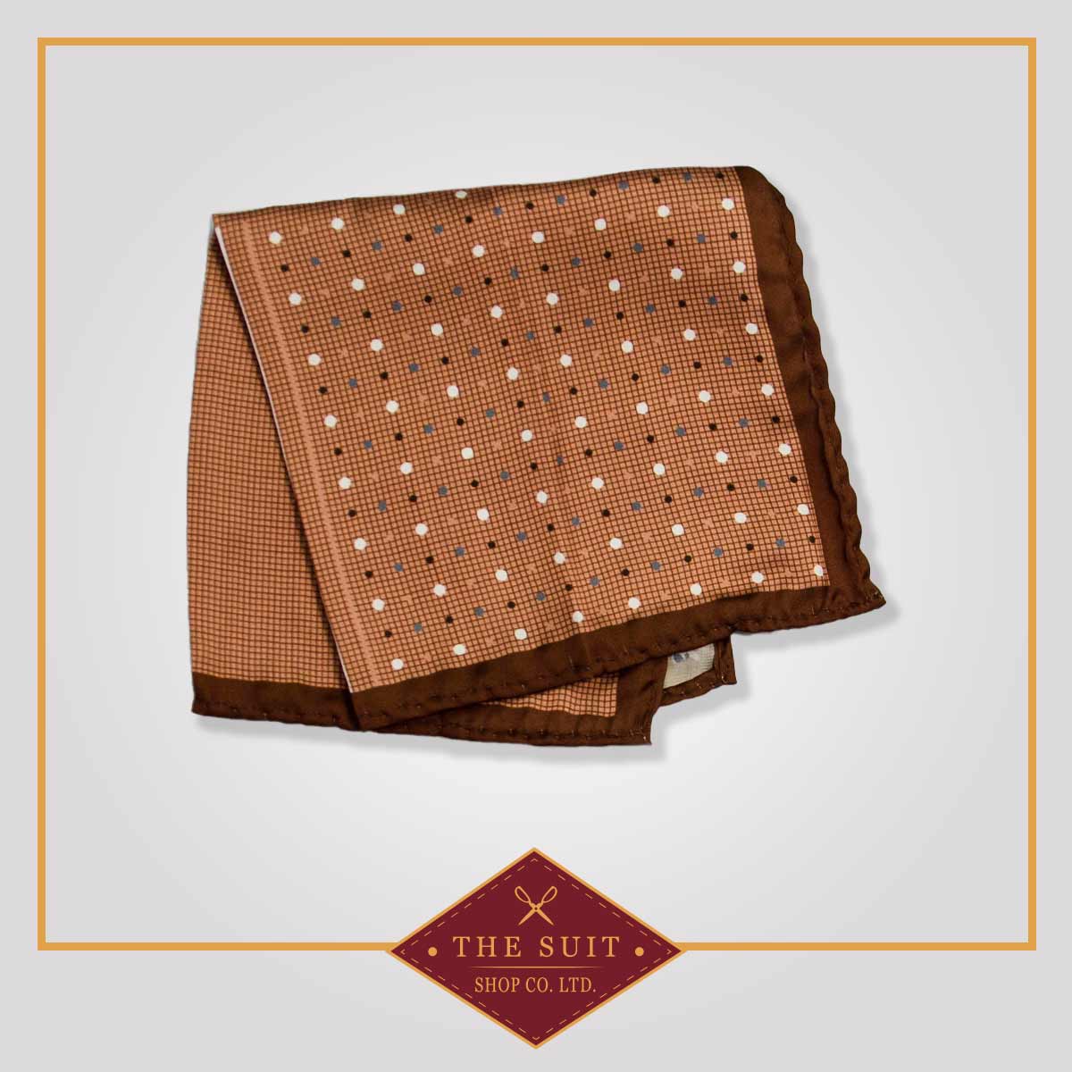 Coffee Bean and Leather Patterned Pocket Square