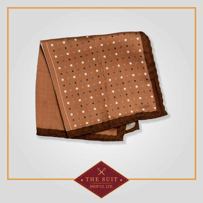 Coffee Bean and Leather Patterned Pocket Square