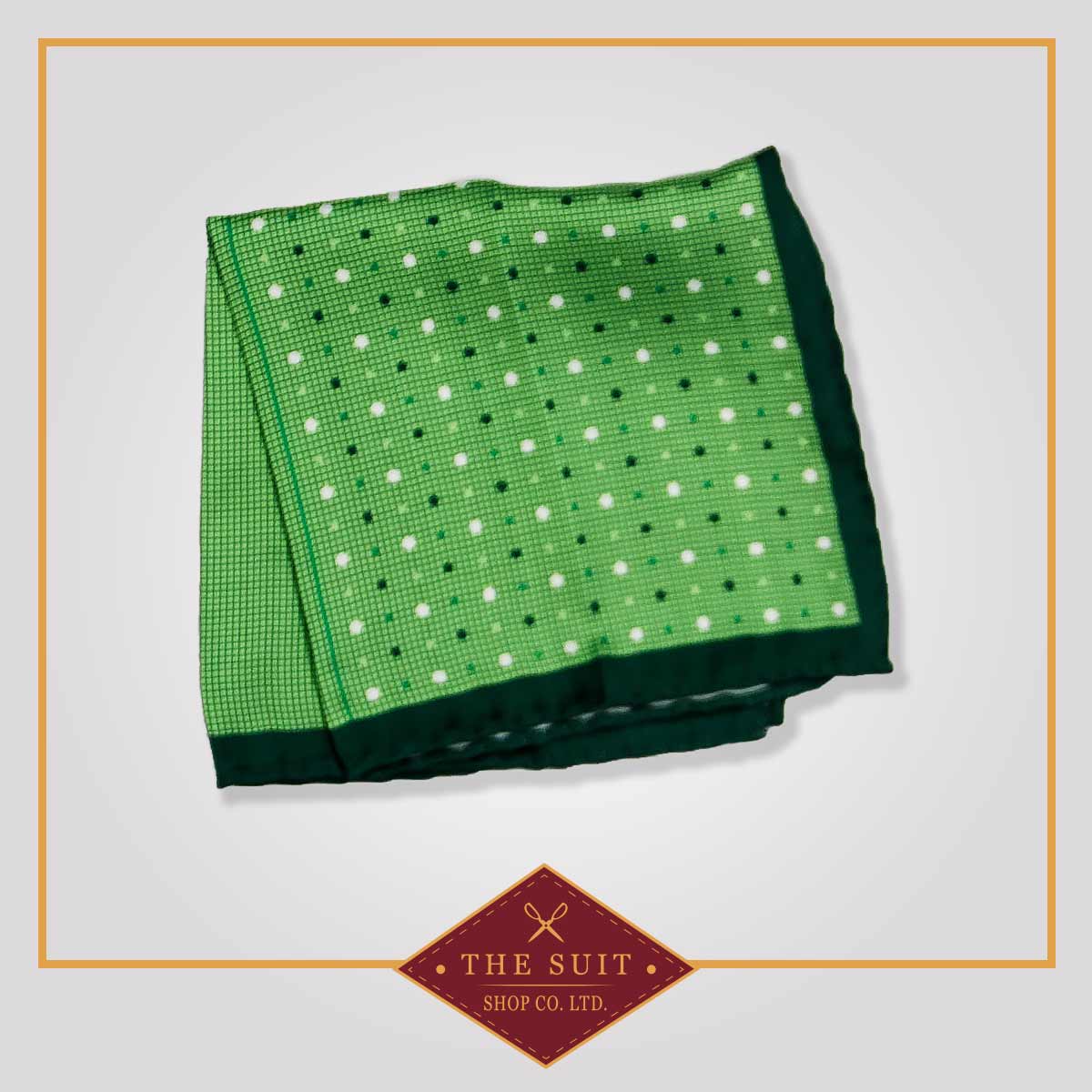 English Holly and Apple Patterned Pocket Square