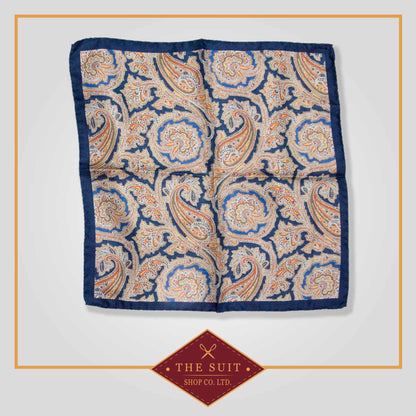Cashmere and Cloud Burst Patterned Pocket Square