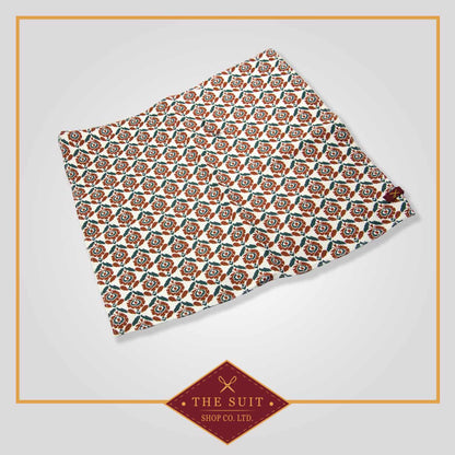 Spring Wood and Poppy Patterned Pocket Square