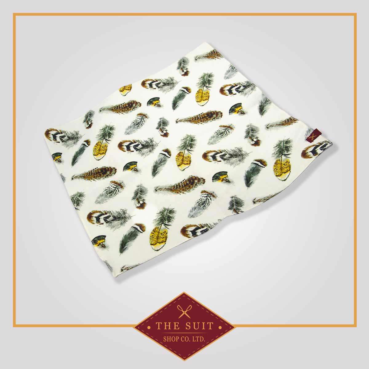 Pampas Feather Patterned Pocket Square