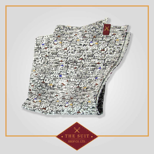 Mediterranean Patterned Pocket Square